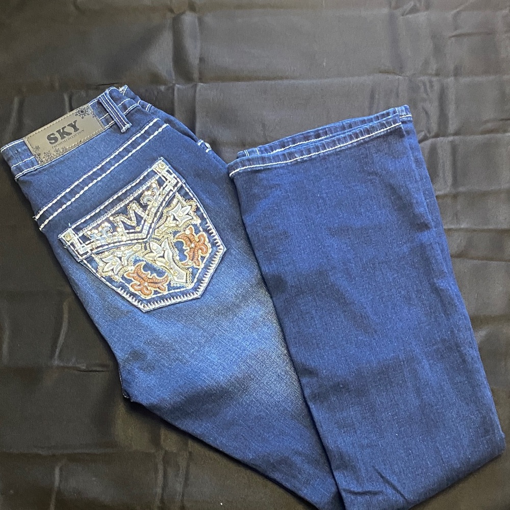 Sky Women's Boot Cut Jeans with Embroidery